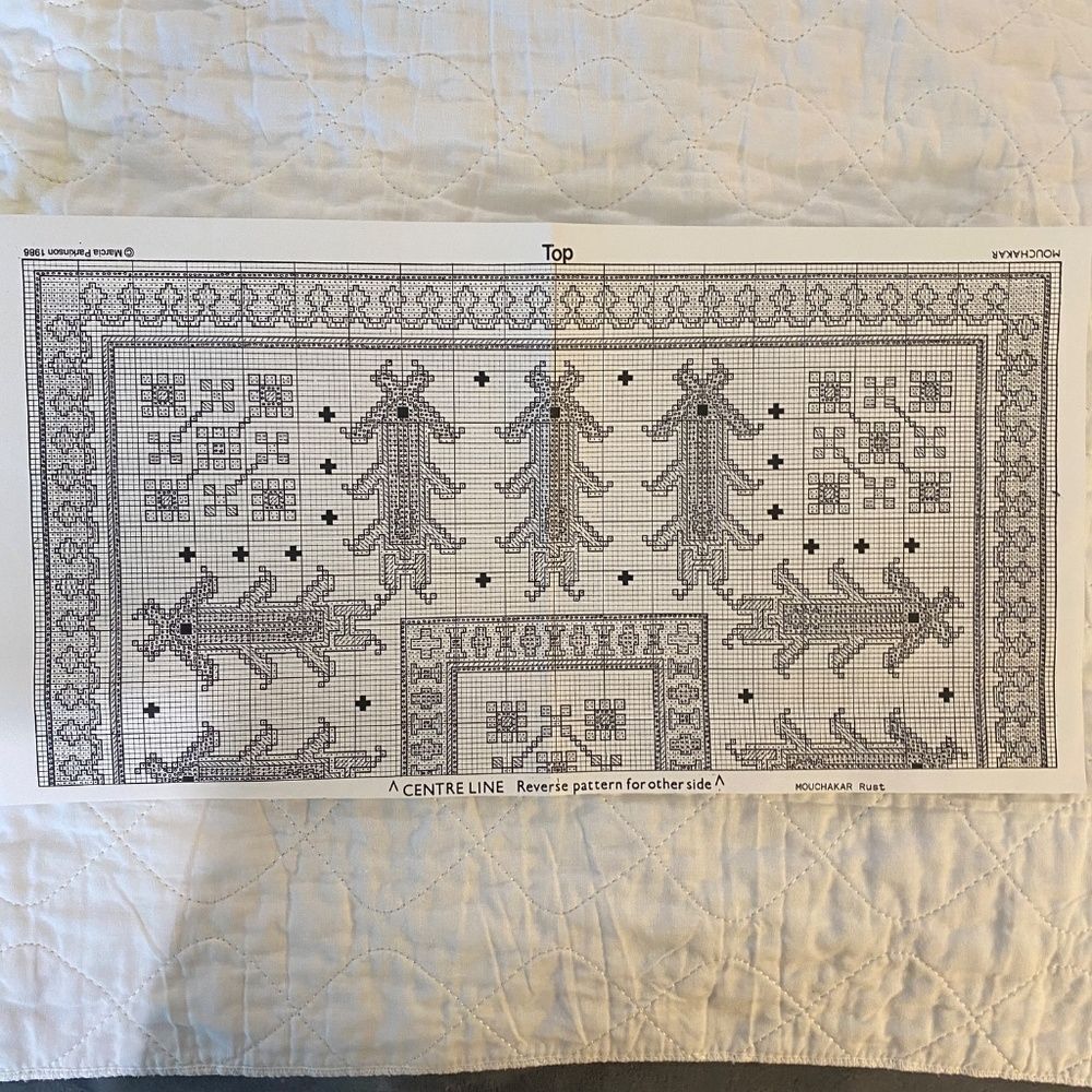 Needlepoint Kit Traditional Oriental Rug Design Mouchakar Rust Unique Design NWT - Picture 3 of 7